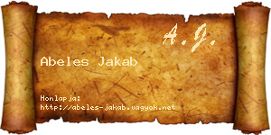 Abeles Jakab névjegykártya